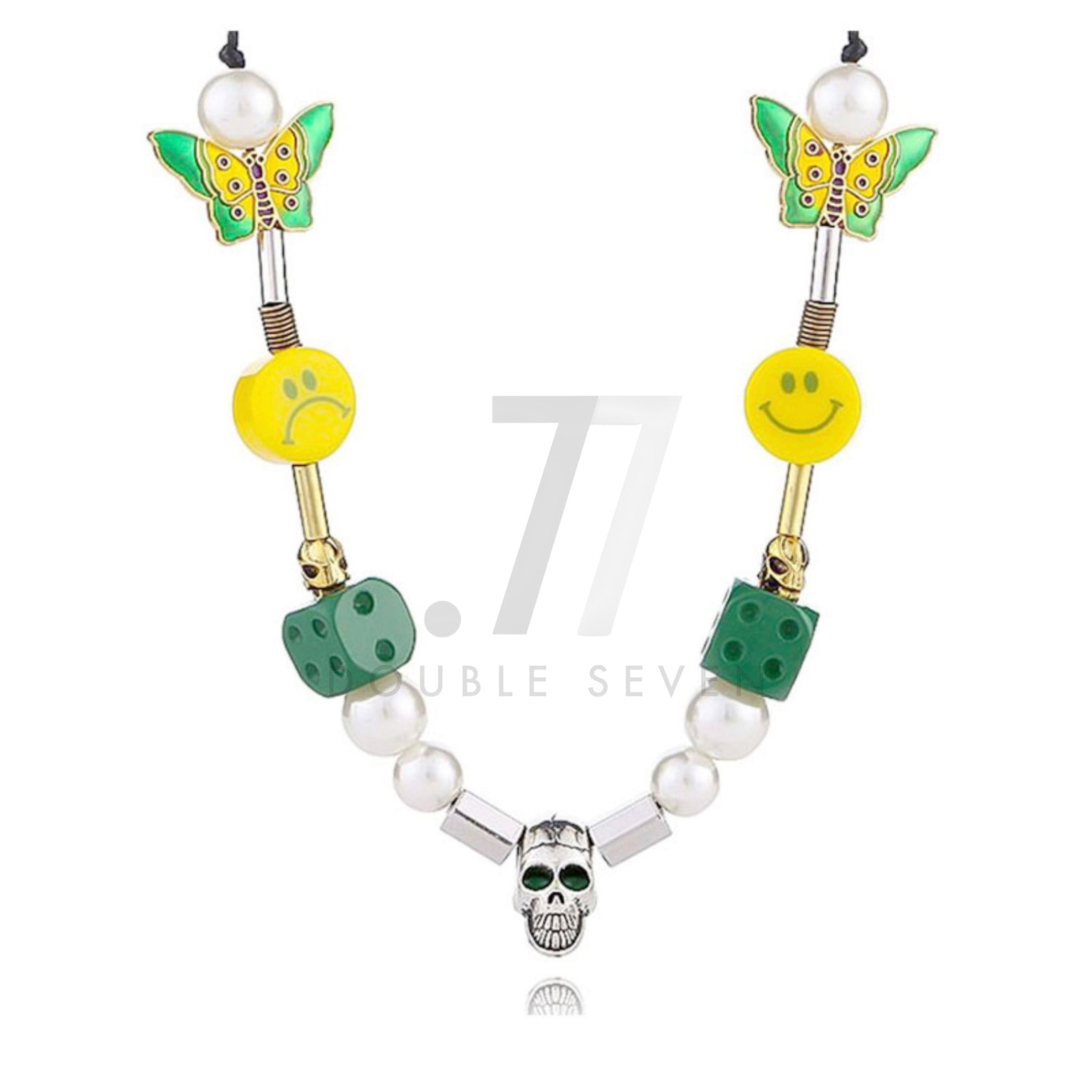 EVAE+ Dice Smiley Pearl Necklace (Green) – Double 7 Official